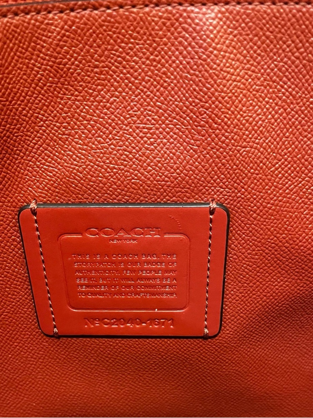 Coach Pebbled Leather Tote in Cream - Picture 4 of 4